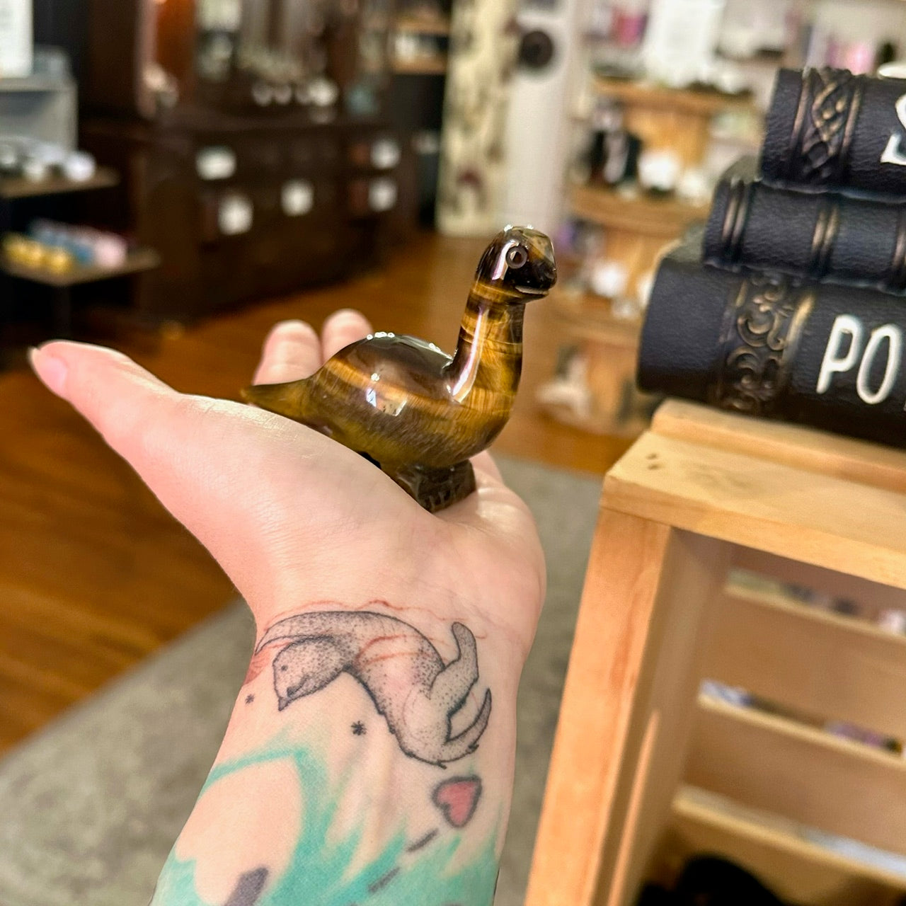 Gold Tiger's Eye Dinosaur